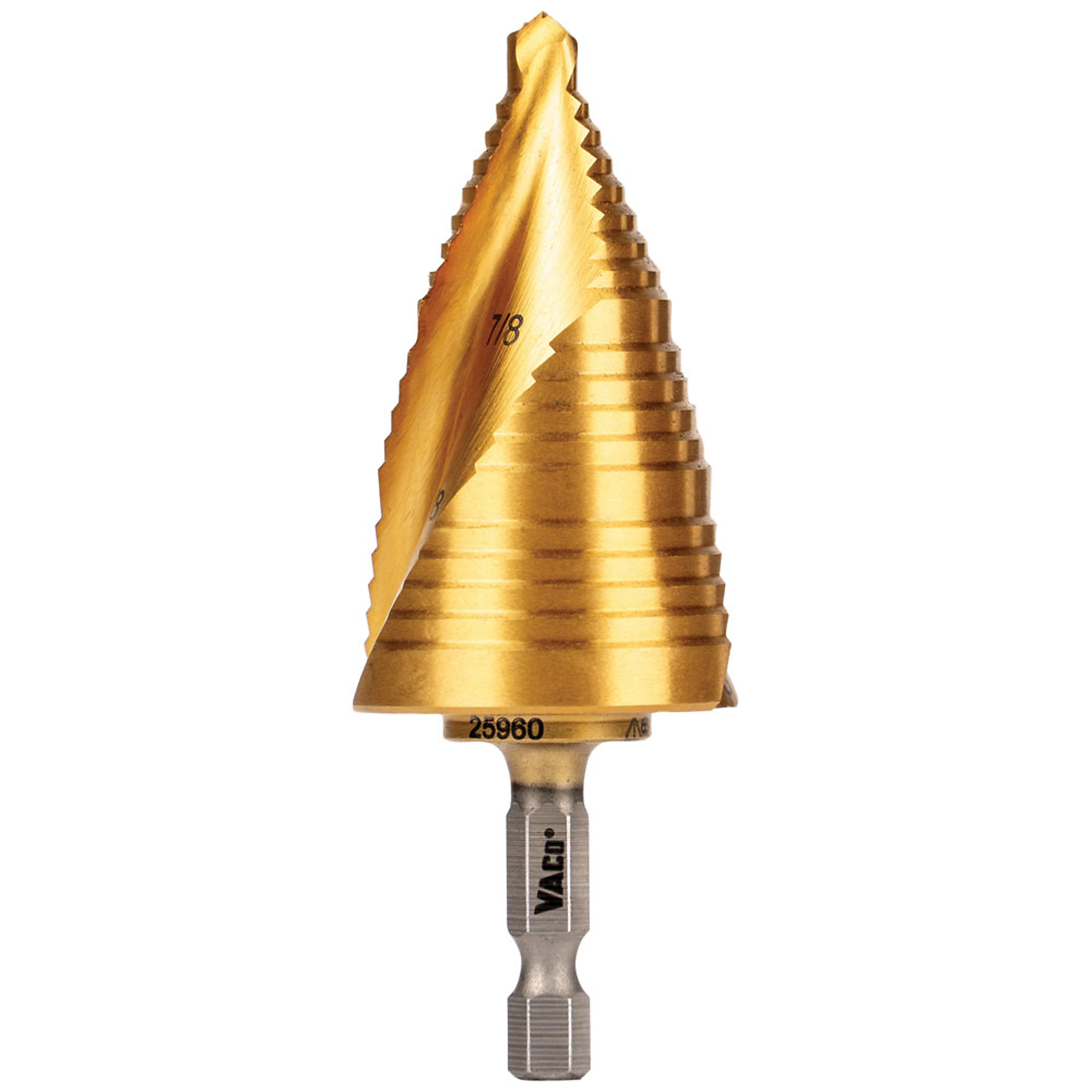 Klein Tools, 3-Step Drill Bit, Double-Fluted, 7/8in. to 1-3/8 Size (SAE) Multiple in, Included (qty.) 1 Model# 25960